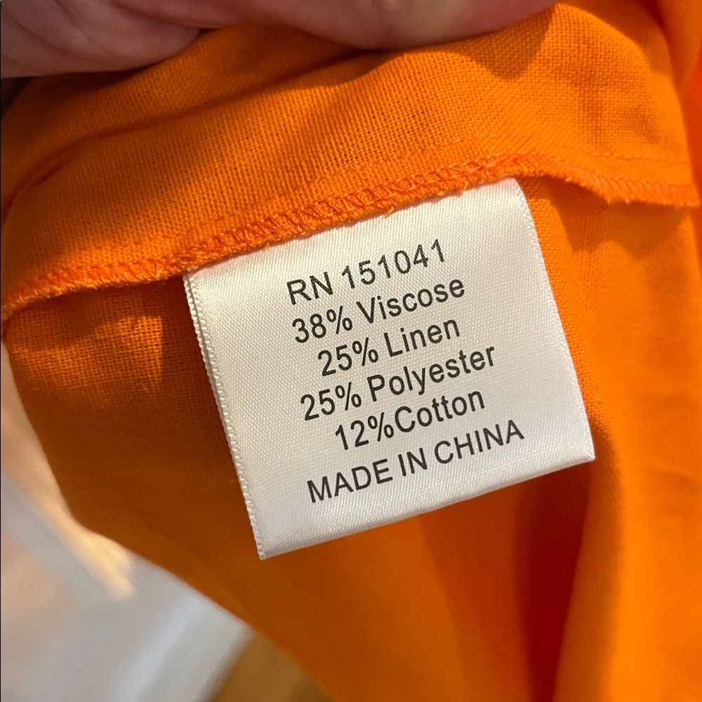 Tangerine o.p.t. Maribella Linen Blend Midi Dress in Orange Glow - Picture 7 of 8
